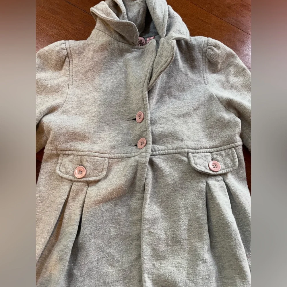 Juicy Couture Junior VTG Y2K Grey Hooded Coat